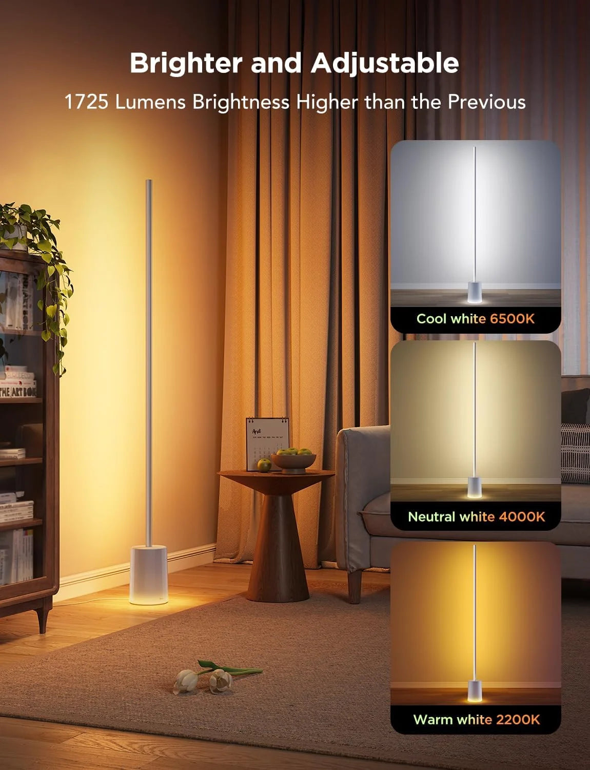 Govee Floor Lamp 2, RGBIC Smart Floor Lamp for Living Room, Bedroom