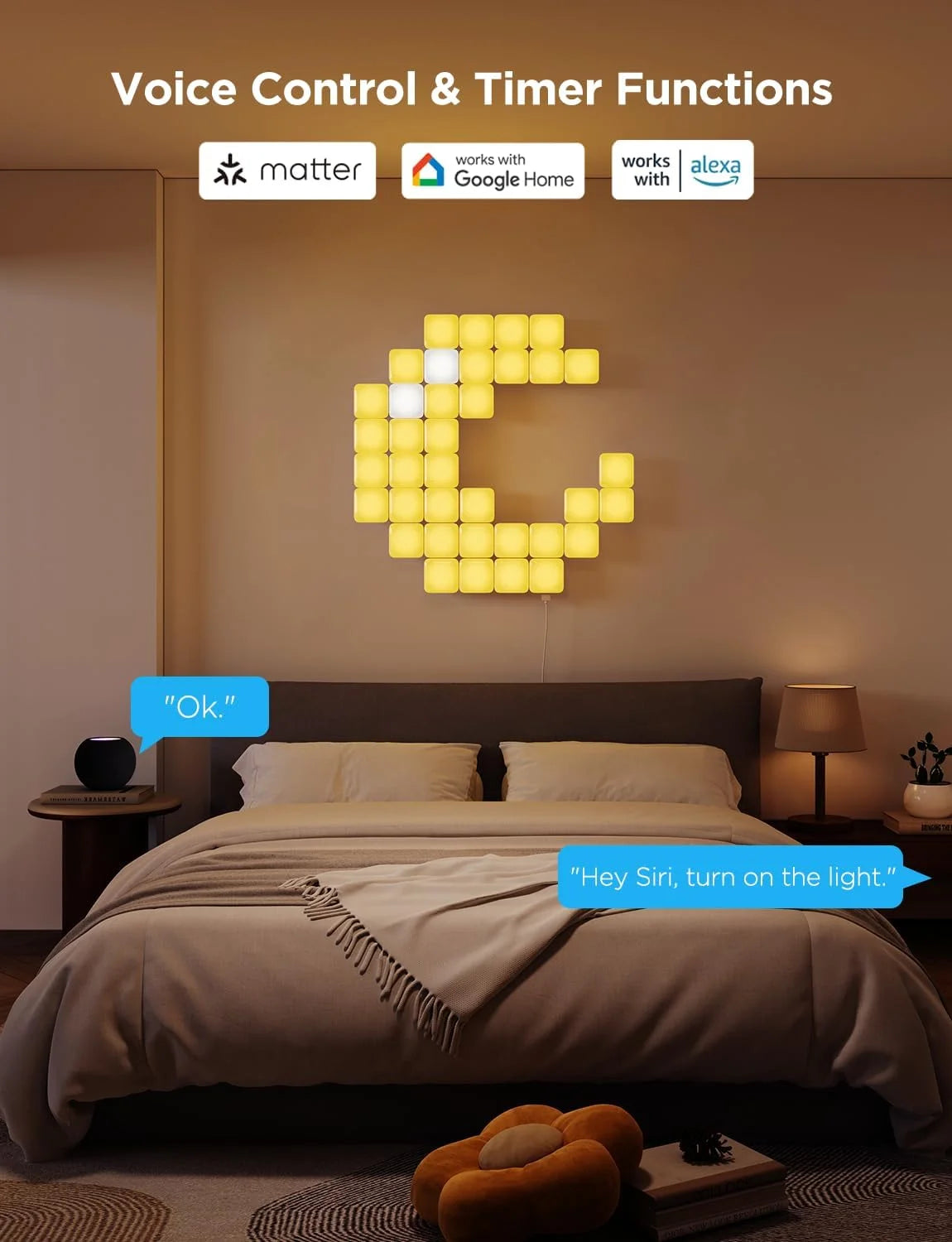 Govee Mini Panel Lights, RGBIC Wall Lights, Smart LED Wall Panels