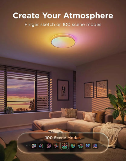Govee Smart Ceiling Light 4300LM 15 Inch, RGBIC 2700K-6500K 1 Pack
