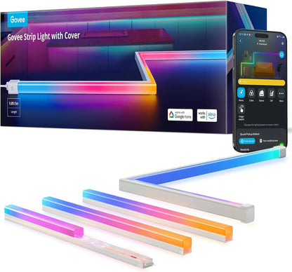 Govee RGBIC LED Strip Lights 16.4ft with Covers,Smart Control, APP, WiFi