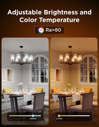 Govee Smart E12 Led Bulb, RGBWW Color Changing, 2.4GHz Only, 450 LM, 6 Pack