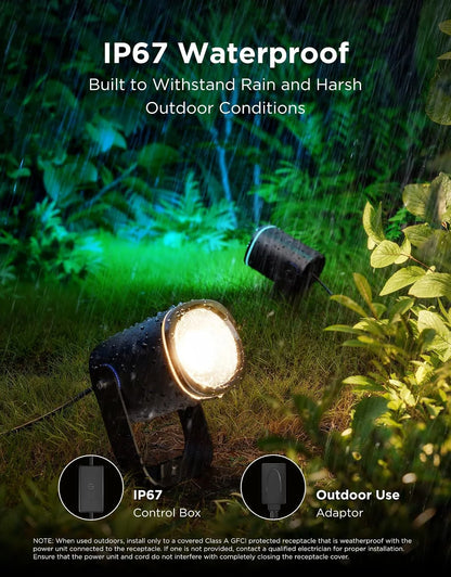 Govee Outdoor Spot Lights 2, IP67 Waterproof Spotlights, RGBWIC, 4 Pack