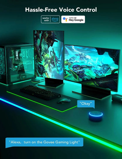 Govee RGBIC LED Neon Rope Lights, 10ft Gaming Lights for Gaming Desks