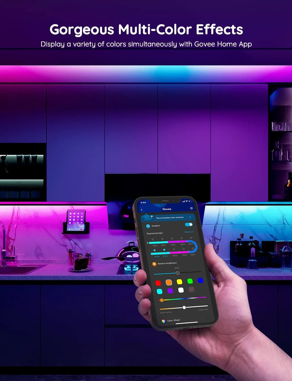 Govee 65.6ft RGBIC LED Strip Lights, Work with Alexa and Google Assistant