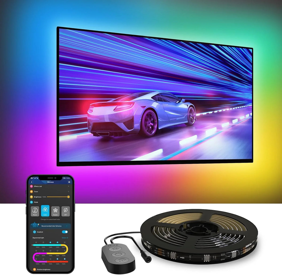 Govee TV LED Backlight, RGBIC Smart LED Strip Lights for 55-65 inch TVs