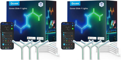 Govee Glide Y RGBIC LED Wall Lights, Smart Wi-Fi Gaming Lights with Music Sync, DIY and Timer Feature, LED Lights for Gaming Room, Wall Light 7 Pack