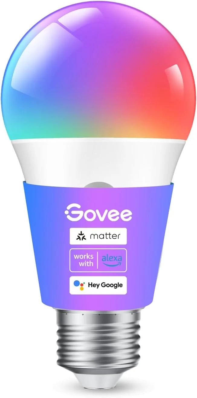 Govee Smart Light Bulbs, A19 LED Light Bulb, 800 Lumen, 6 Pack