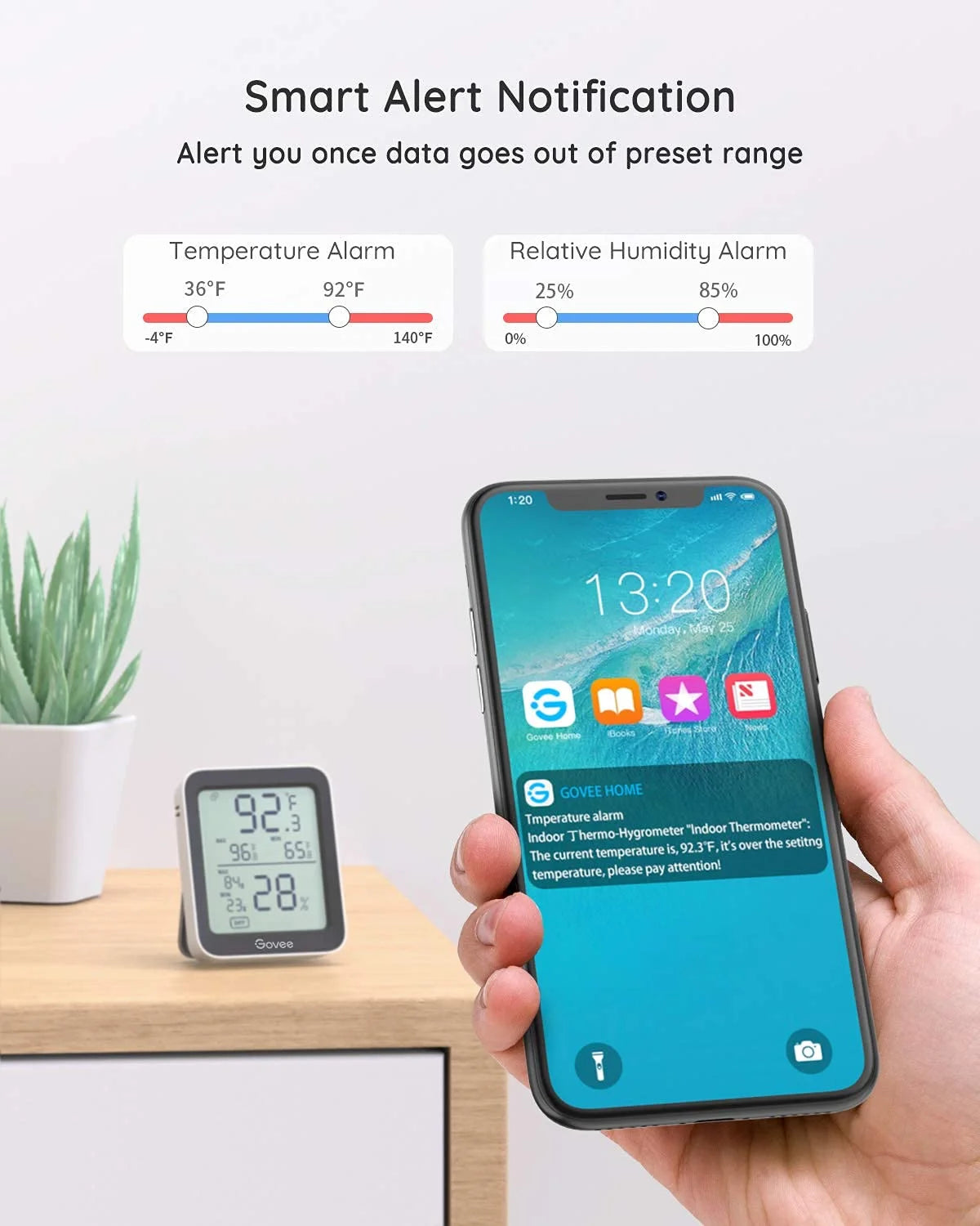 Govee Indoor Hygrometer Thermometer 3Pack H5075 with Bluetooth App Control