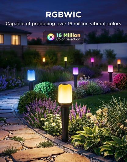 Govee Outdoor Cylinder Pathway Lights, 8 Pack, 425 Lumens, IP67 Waterproof