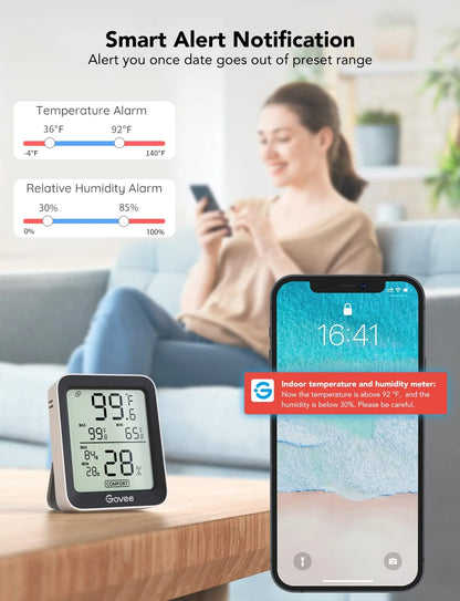 Govee Indoor Hygrometer Thermometer 3Pack H5075 with Bluetooth App Control