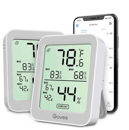 Govee Indoor Hygrometer Thermometer 3Pack H5075 with Bluetooth App Control