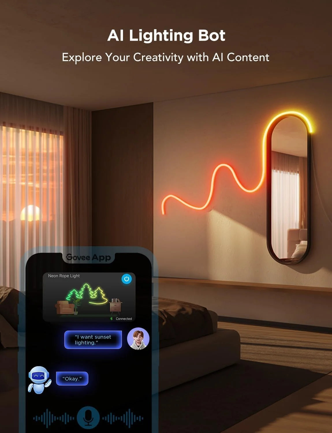 Govee RGBIC Neon Lights 16.4ft Works with Matter, Alexa, Google Assistant