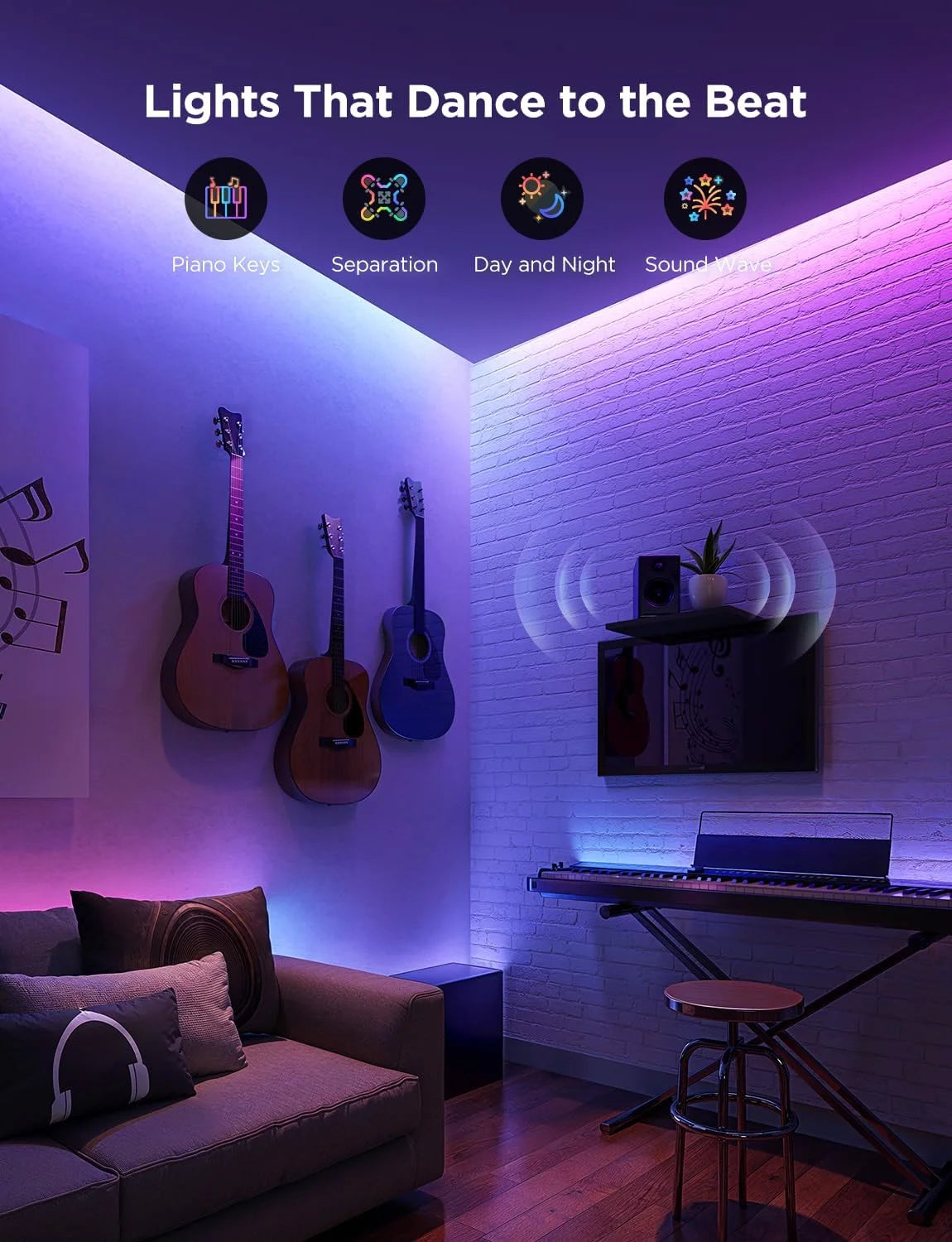 Govee RGBWWIC LED Strip Light 2 Pro 6.56ft, Smart Control, APP, WiFi