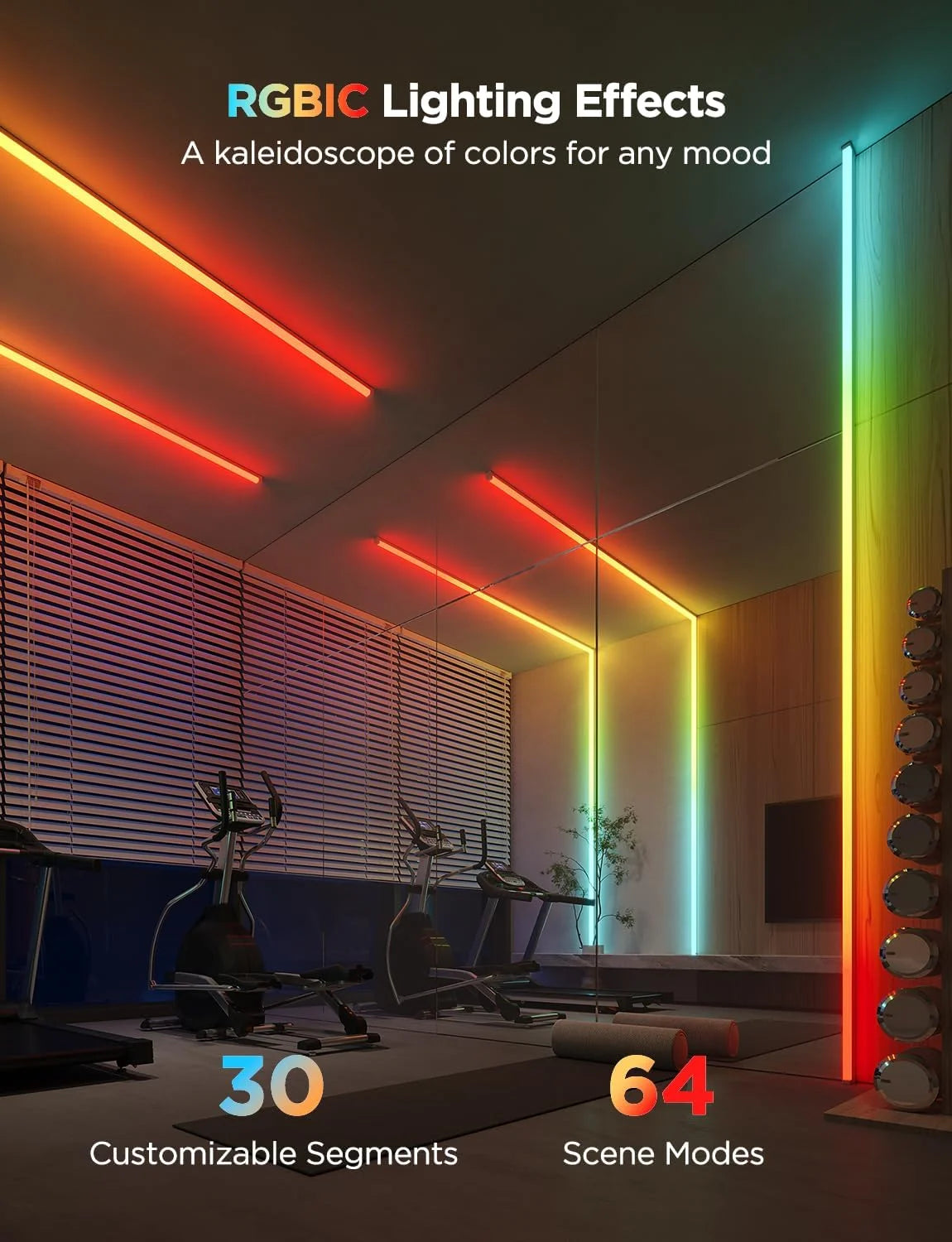 Govee RGBIC LED Strip Lights 16.4ft with Covers,Smart Control, APP, WiFi
