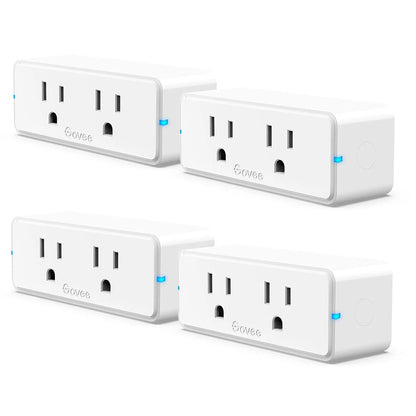 Govee Dual Smart Plug 2 Pack, 15A WiFi Bluetooth Outlet, 2-in-1 Design