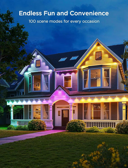 Govee Permanent Outdoor Lights 2, 100ft RGBIC Outdoor Lights with 100 Modes