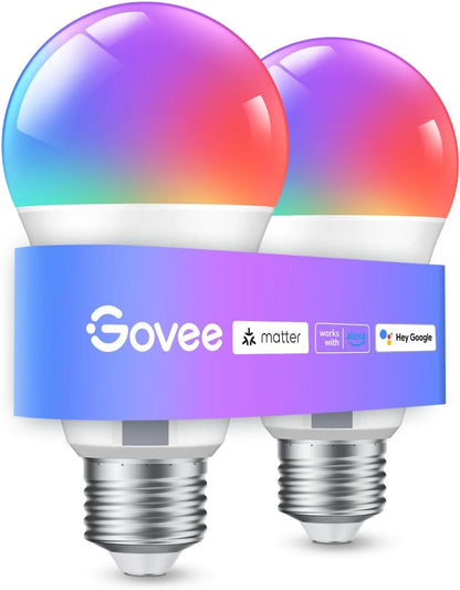 Govee Smart Light Bulbs, A19 LED Light Bulb, 800 Lumen, 6 Pack
