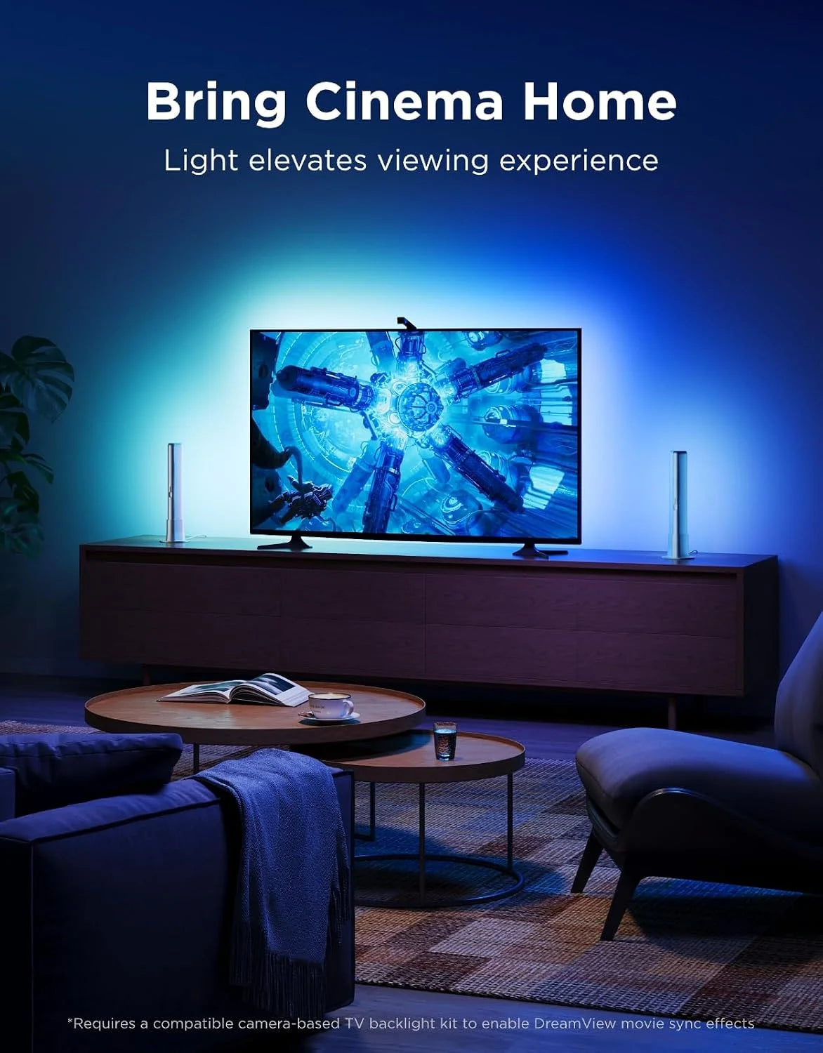 Govee Smart Light Bar, RGBICWW TV Lights for Living Room, Gaming, Silver