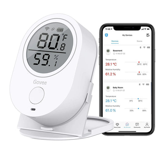 Govee Smart WiFi Thermometer Hygrometer H5051 Indoor with LCD & App Alert