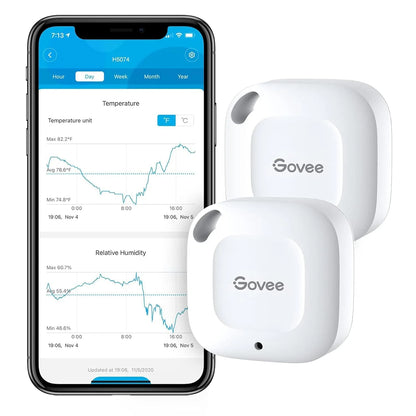 Govee Smart Bluetooth Thermometer Hygrometer H5074, Mini Humidity Sensor