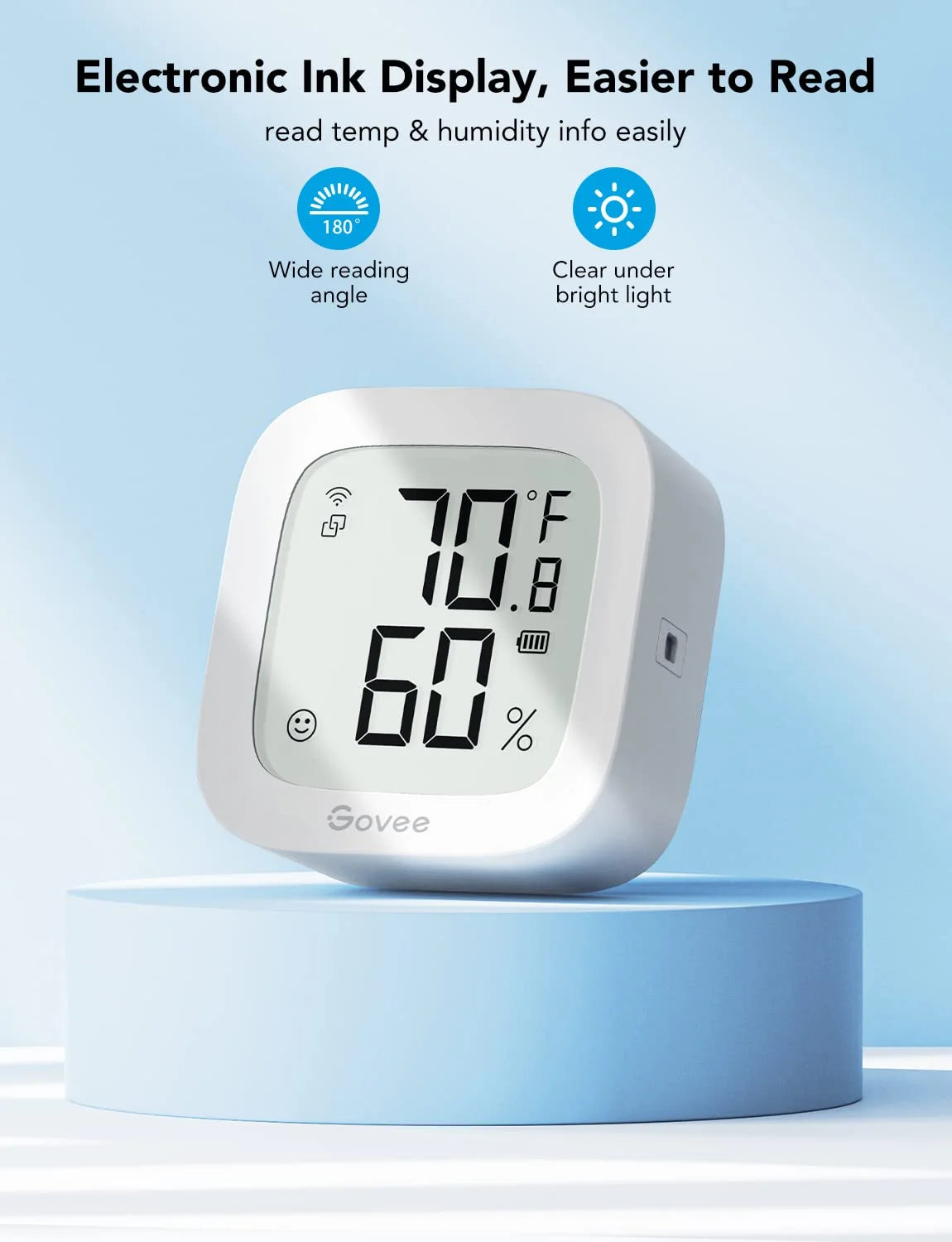 Govee WiFi Thermometer Hygrometer H5103 with Electronic Ink Display 3 Pack