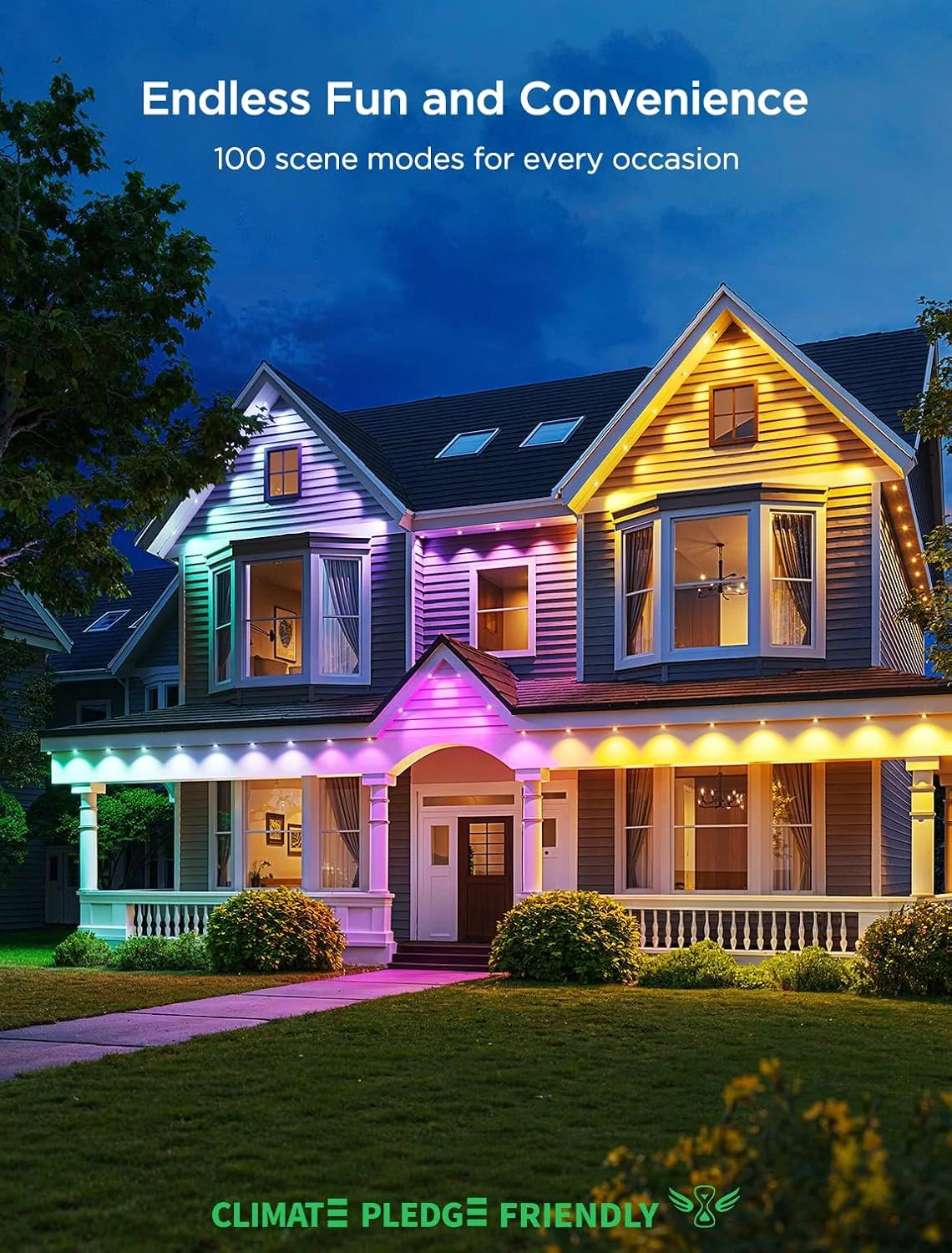 Govee Permanent Outdoor Lights 2, 100ft RGBIC Outdoor Lights with 100 Modes