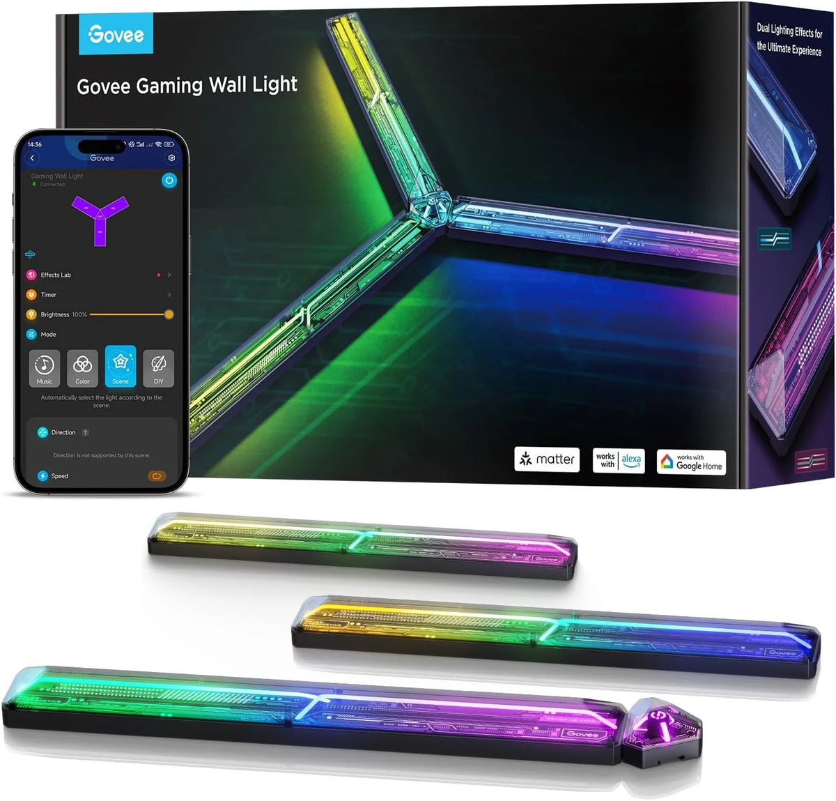 Govee Gaming Wall Light, RGBIC Glide Wall Light