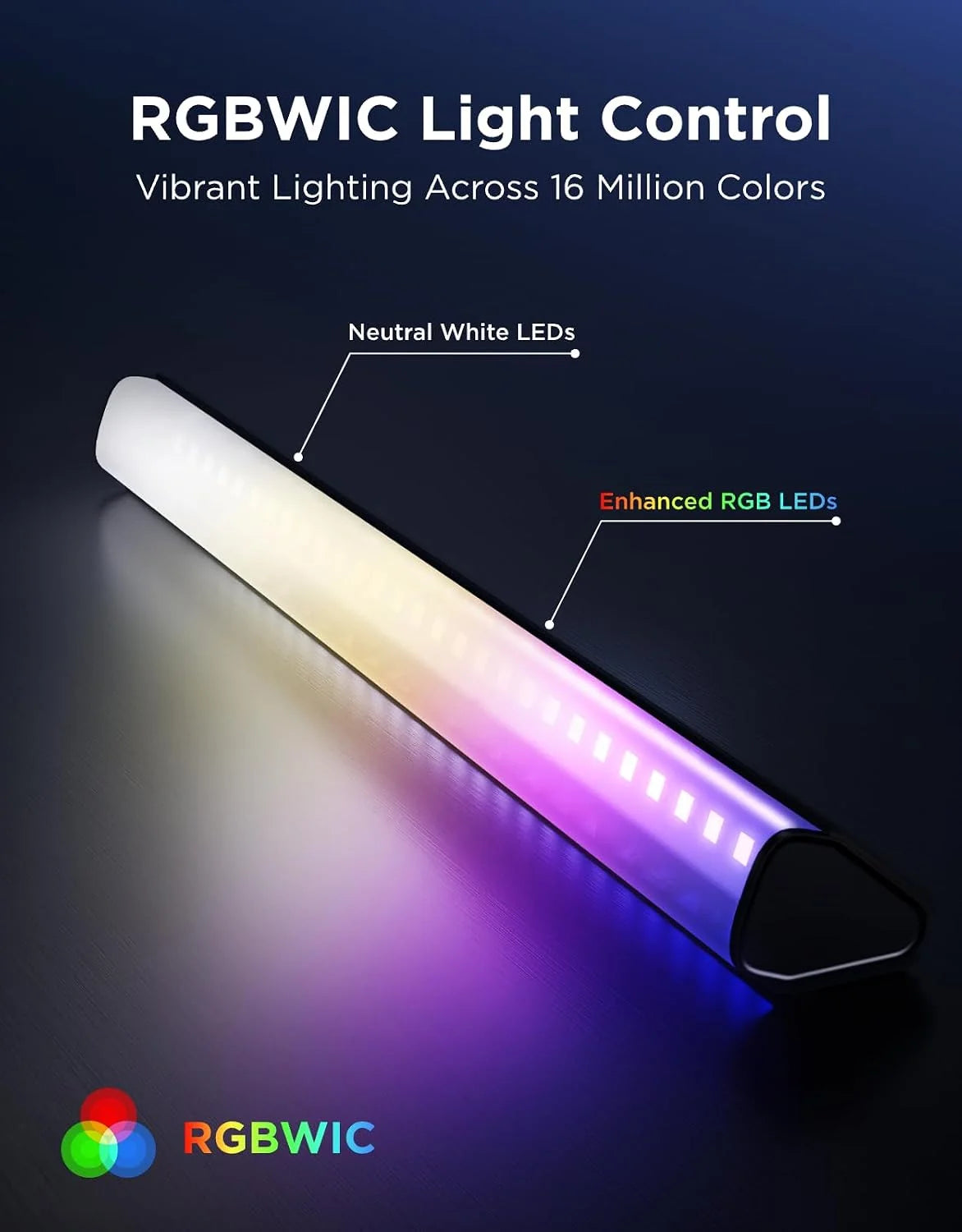 Govee RGBIC Light Bars, 15 Inches WiFi TV Lights for 45-70 inch TVs, White