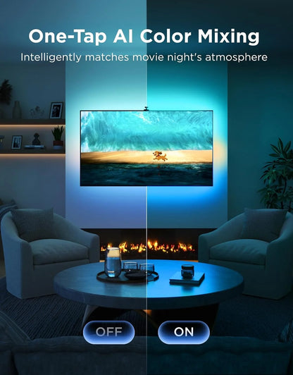 Govee TV Backlight 3 with Dual 4MP Lens, TV Lights Sync to 55-65 Inch TVs