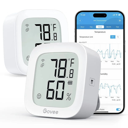 Govee WiFi Thermometer Hygrometer H5103 with Electronic Ink Display 3 Pack