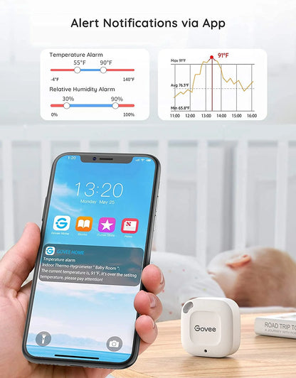 Govee Smart Bluetooth Thermometer Hygrometer H5074, Mini Humidity Sensor