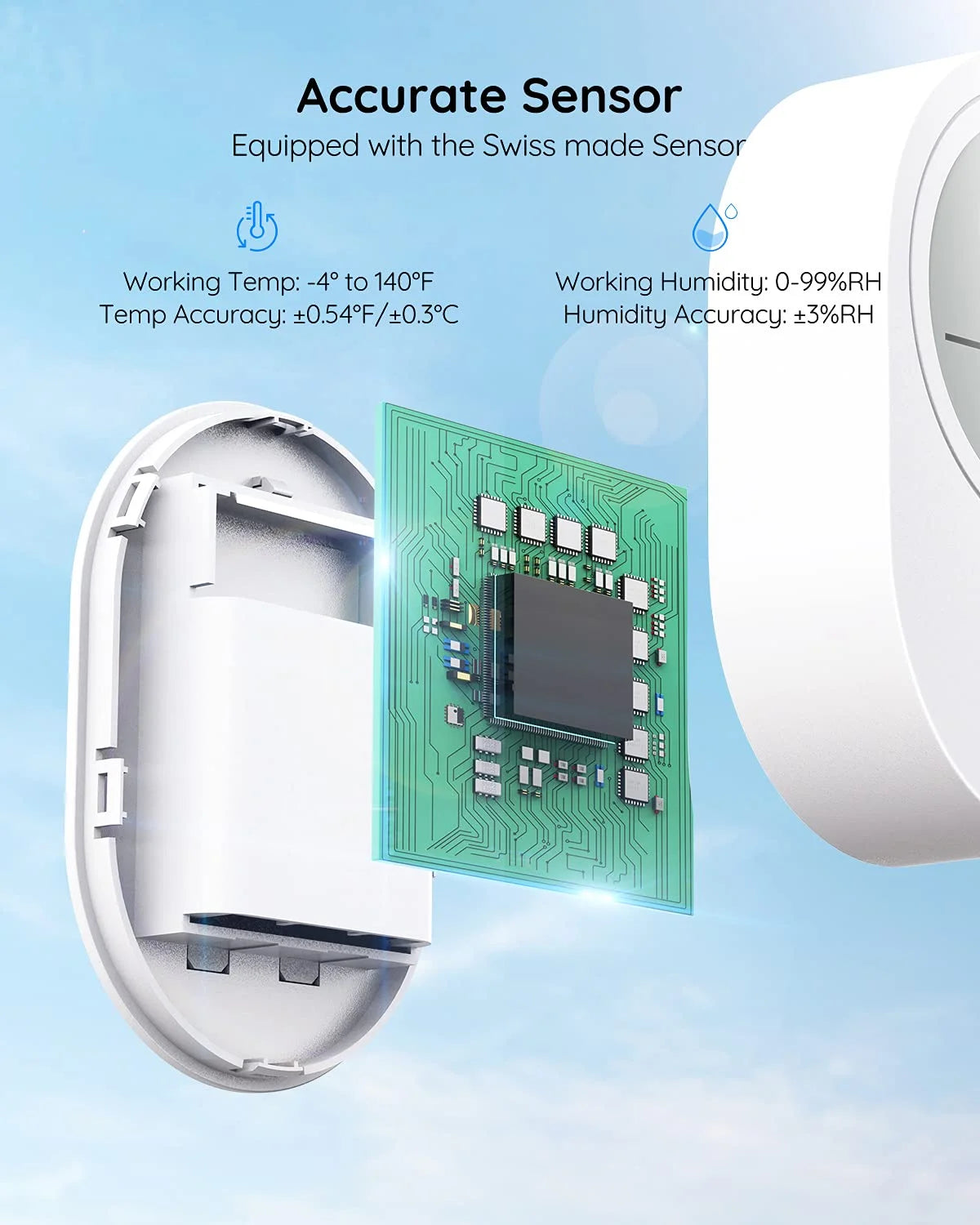Govee Smart WiFi Thermometer Hygrometer H5051 Indoor with LCD & App Alert