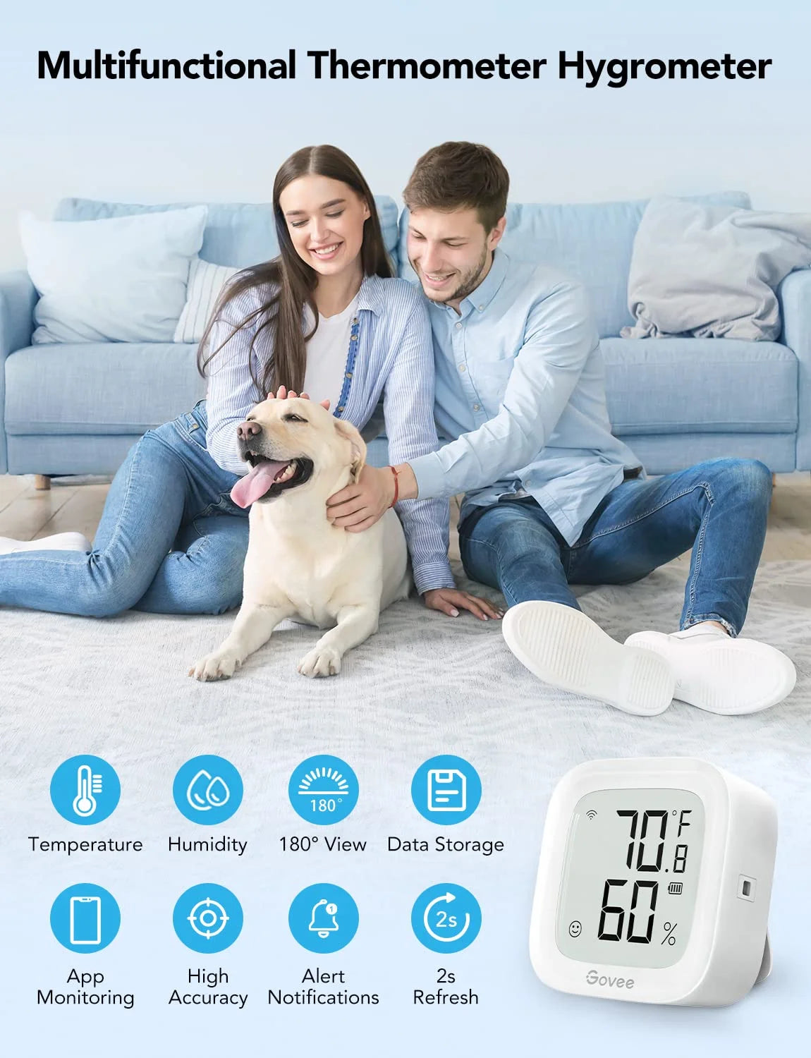 Govee WiFi Thermometer Hygrometer H5103 with Electronic Ink Display 3 Pack