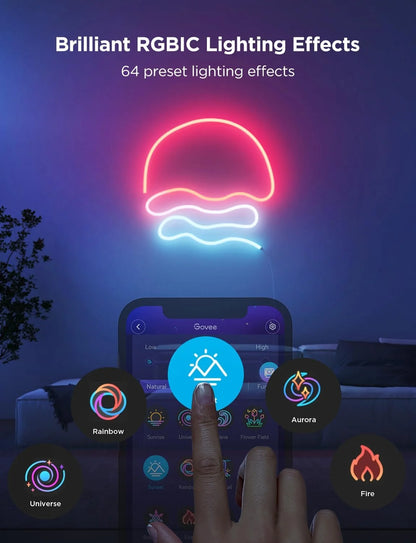 Govee RGBIC Neon Lights 16.4ft Works with Matter, Alexa, Google Assistant