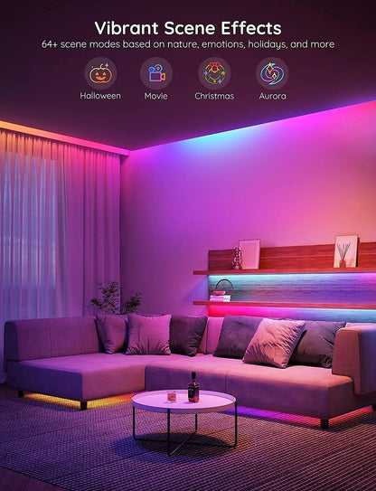 Govee 65.6ft RGBIC LED Strip Lights, Work with Alexa and Google Assistant