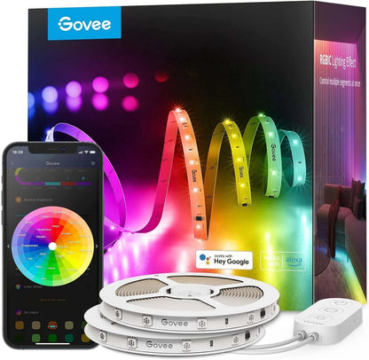Govee 65.6ft RGBIC LED Strip Lights, Work with Alexa and Google Assistant