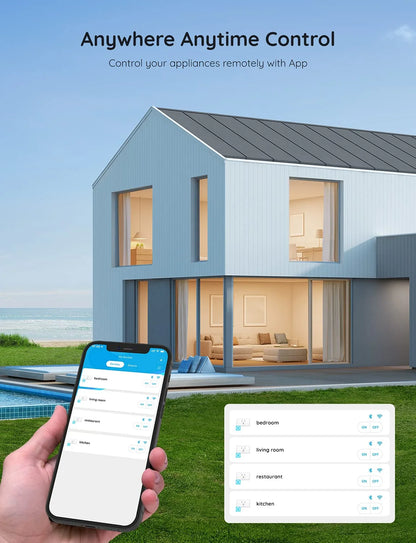 Govee Smart Plug 15A WiFi Bluetooth Outlet 2 Pack, Remote Group Control