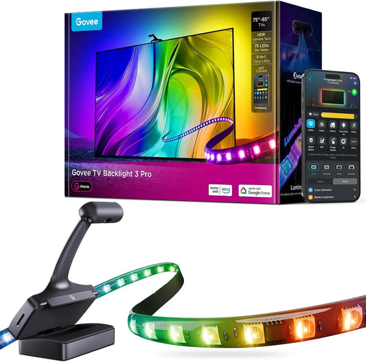 Govee TV Backlight 3 Pro with HDR Triple Camera, Sync to 75-85 Inch Screen