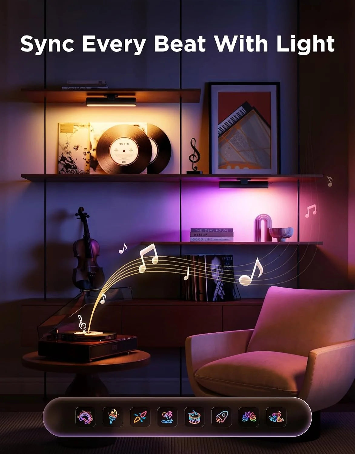 Govee Smart Light Bar, RGBICWW TV Lights for Living Room, Gaming, Silver