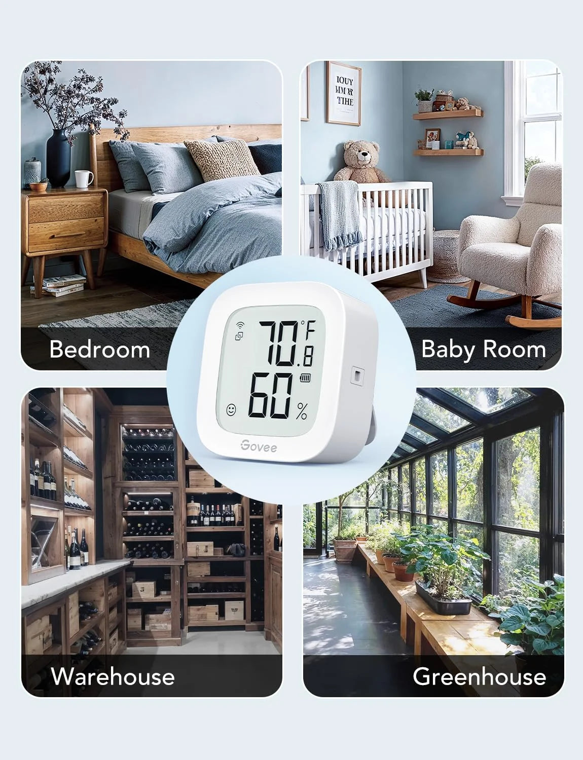 Govee WiFi Thermometer Hygrometer H5103 with Electronic Ink Display 3 Pack