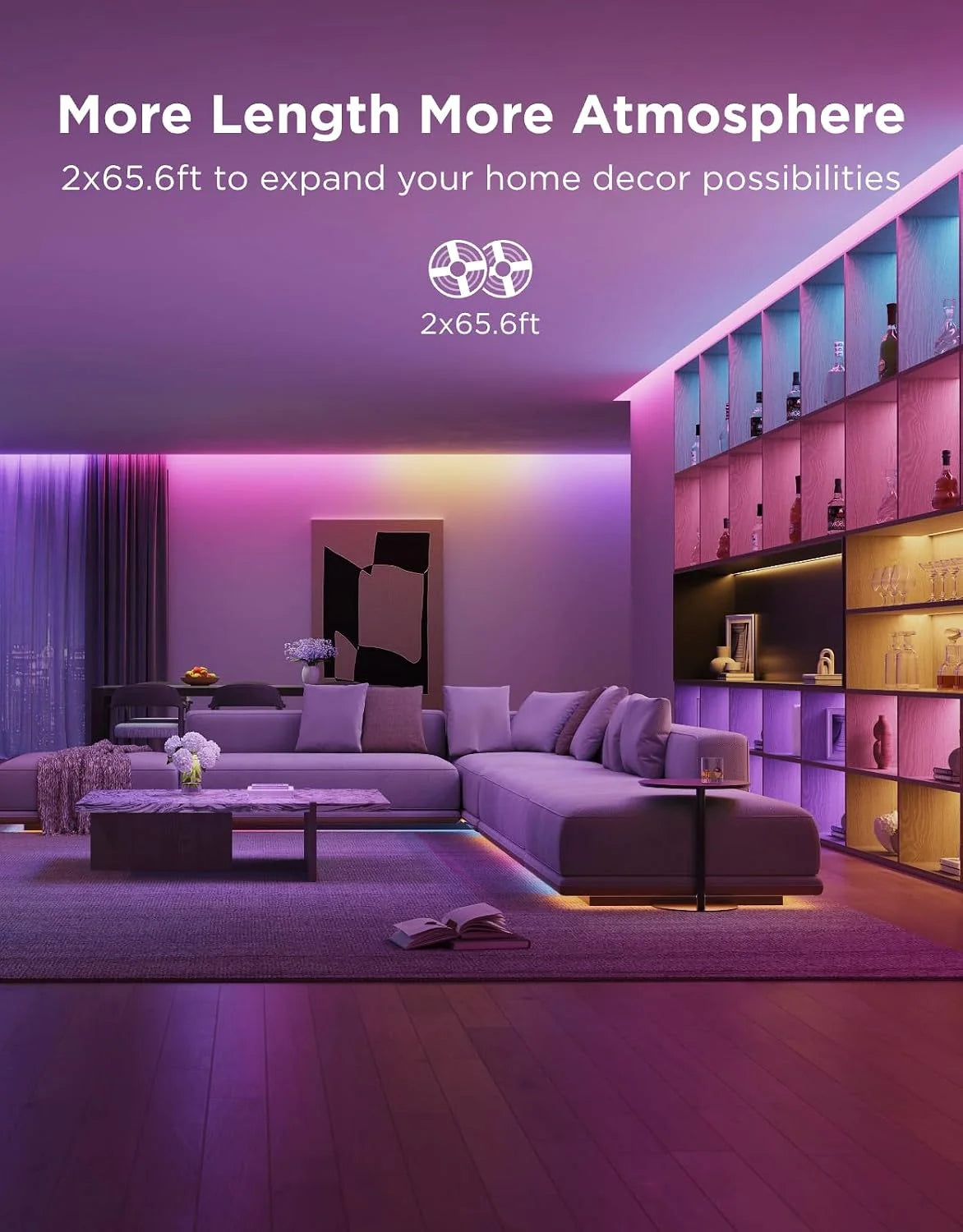 Govee 16.4ft RGBIC LED Strip Lights, LED Lights for Bedroom, APP Control