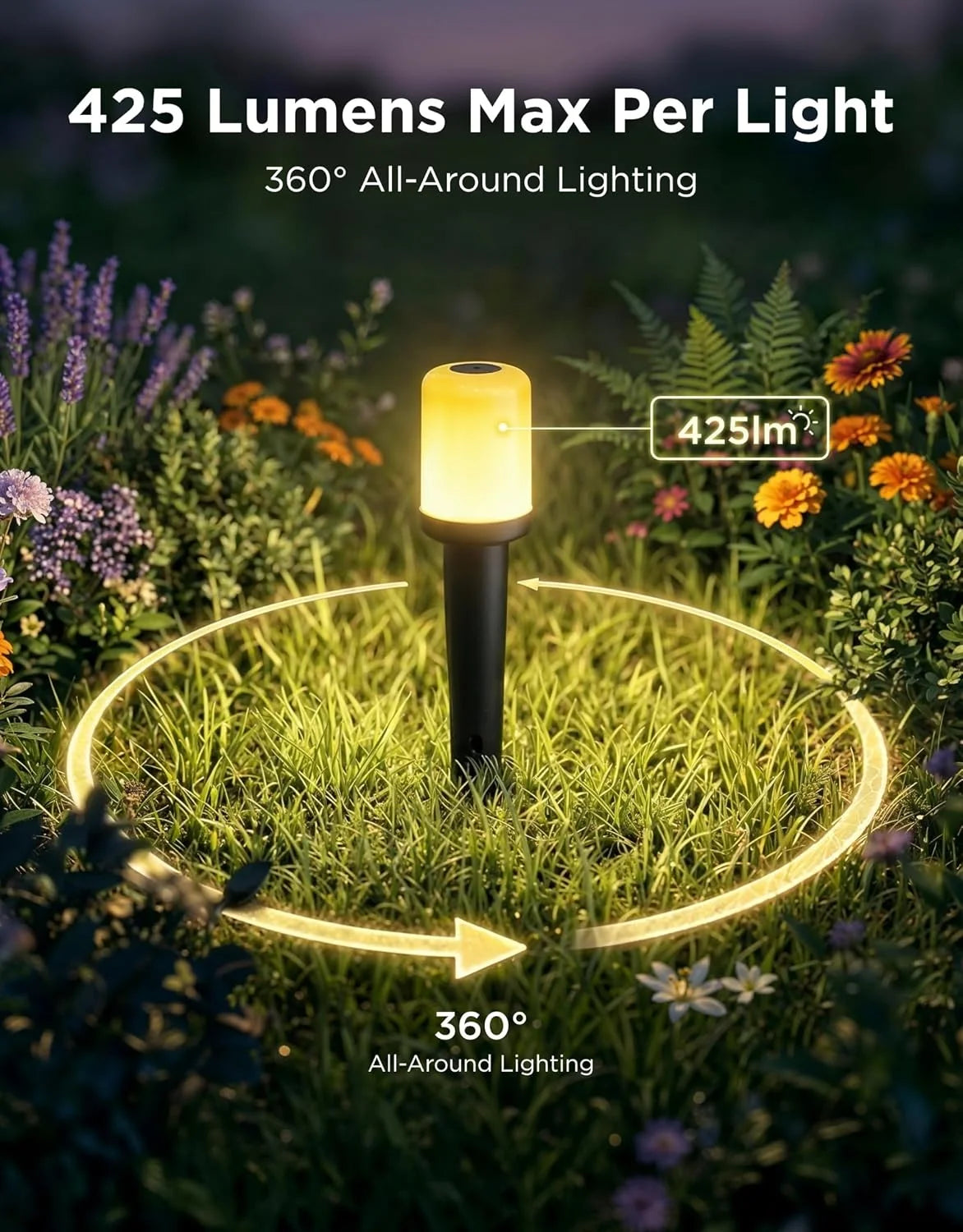Govee Outdoor Cylinder Pathway Lights, 8 Pack, 425 Lumens, IP67 Waterproof