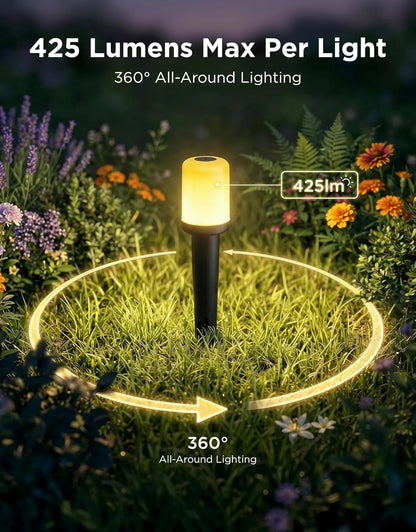 Govee Outdoor Cylinder Pathway Lights, 8 Pack, 425 Lumens, IP67 Waterproof