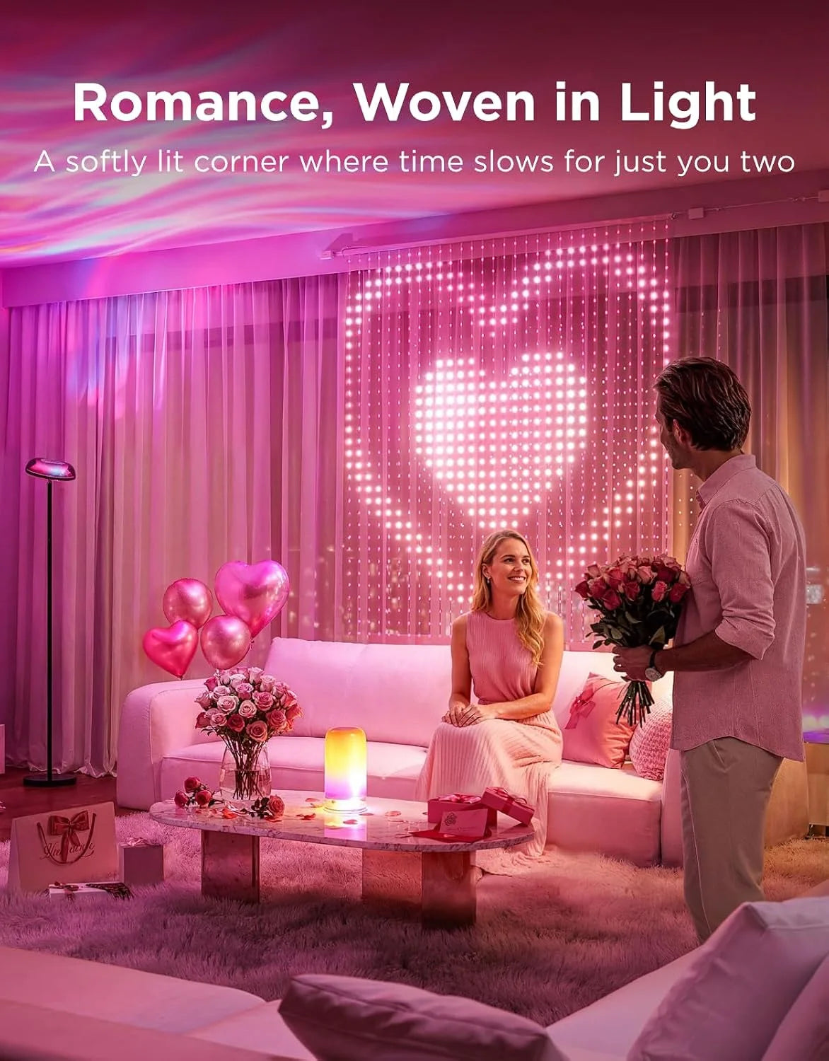 Govee Smart Curtain Lights 2, 1560 LEDs, 14.8×6.6ft for Indoor Decor