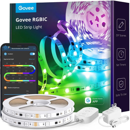 Govee 65.6ft RGBIC LED Strip Lights, Smart App Control Light for Bedroom
