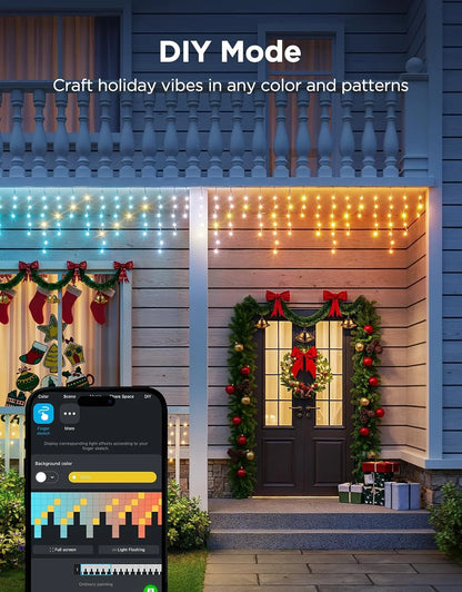 Govee Icicle Lights, Smart RGBIC Christmas Lights for Outside
