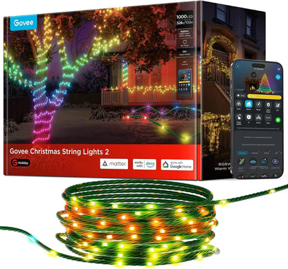 Govee Christmas Lights 2, 164FT 500LEDs String Lights for Decor, Green Wire