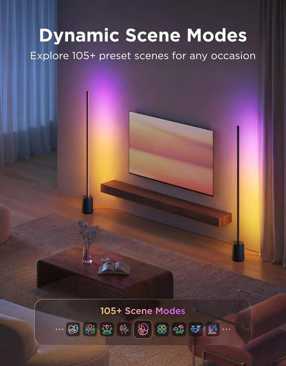Govee Floor Lamp 3 Lite, Smart RGBIC LED Corner Lamp for Bedroom