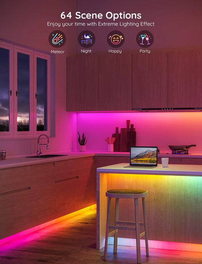 Govee 65.6ft RGBIC LED Strip Lights, Smart App Control Light for Bedroom