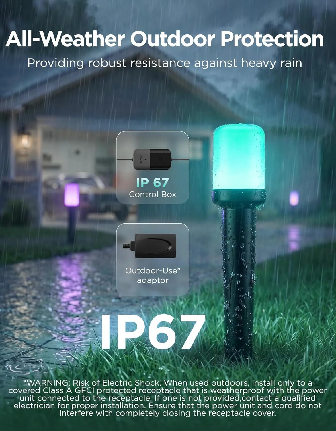 Govee Outdoor Cylinder Pathway Lights, 8 Pack, 425 Lumens, IP67 Waterproof